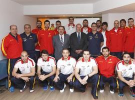 Del Bosque con la selección de Balonmano