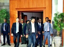 Evo Morales en la cumbre de Guinea