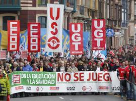 Unidad sindical por el empleo y contra los recortes, el 1 de Mayo en Langreo
