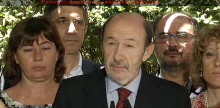 Rueda de prensa del Secretario General del PSOE, Pérez Rubalcaba, tras la reunión del consejo territorial