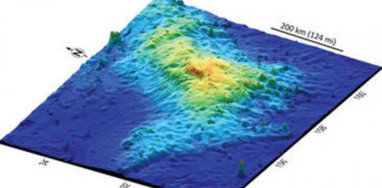 El volcán más grande de la Tierra está baxo el mar