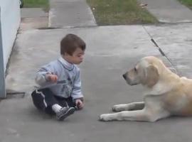 La amistad de un niño con síndrome de Down y su perra