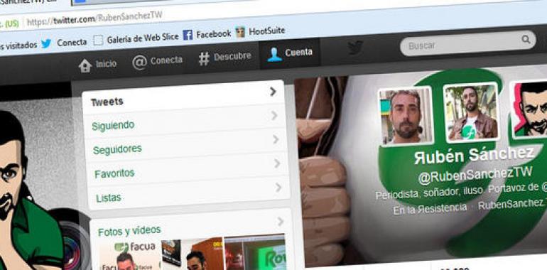 Inundan de miles seguidores falsos la cuenta de Twitter del portavoz de FACUA, @RubenSanchezTW