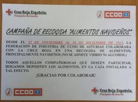 La Federación de Industria de CCOO reúne más de una tonelada de alimentos navideños