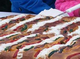 Monumental Roscón de Reyes de mil 440 metros de largo y 9 mil 375 kilos reparte Gobierno de DF