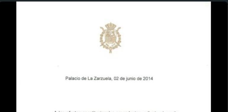 La carta en la que el Rey formaliza su abdicación
