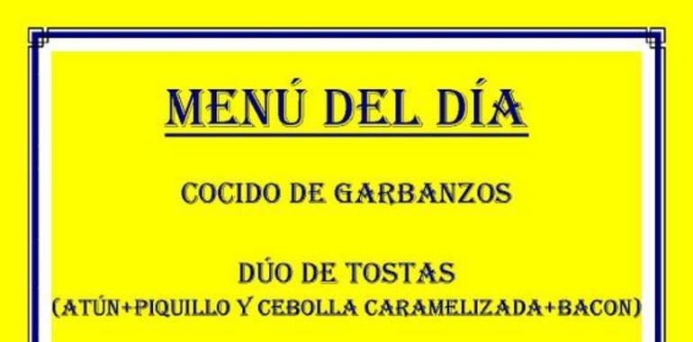 ¿Cocido de garbanzos ¿Dúo de Tostas Hoy viernes, en Tupas