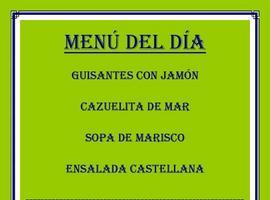 Guisantes con jamón ¿Lubina a la espalda Hoy, en Tupas