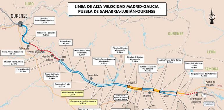 Fomento licita por 221,3 M€ dos nuevos tramos de la línea de alta velocidad a Galicia