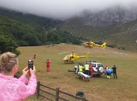 Rescatados cinco menores y un adulto heridos por una avalancha en Cabrales