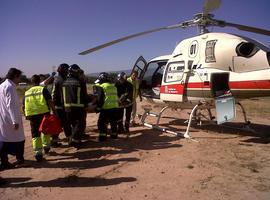 Un logroñés de 59 años, herido grave tras sufrir un accidente laboral en Funes 