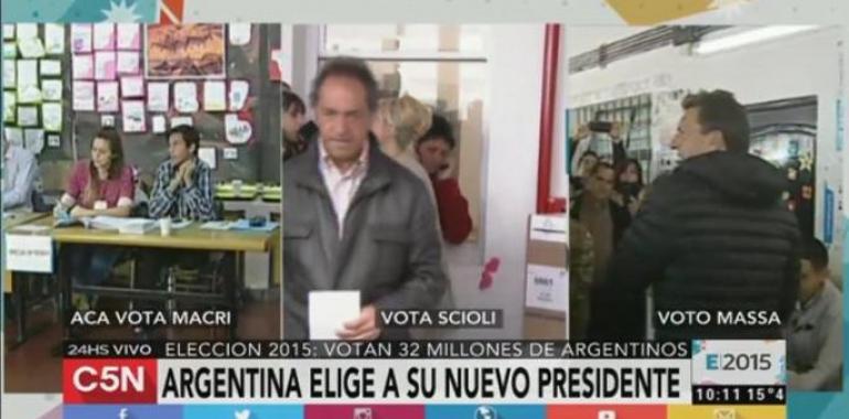 Scioli, el más votado al cierre de las elecciones en Argentina, con posibilidad de balotaje