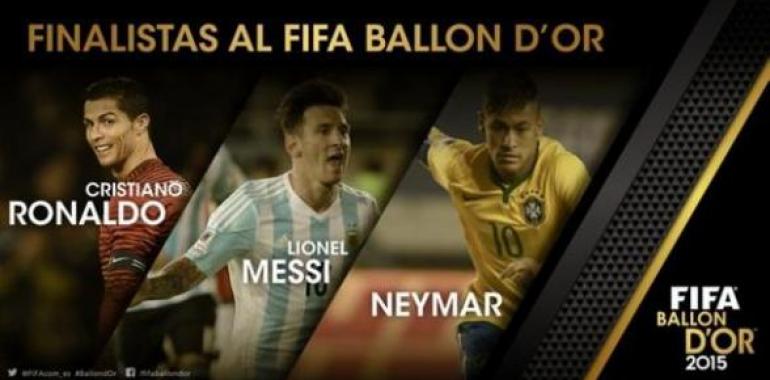 Lionel Messi, Cristiano Ronaldo y Neymar aspiran al Balón de Oro de la FIFA  