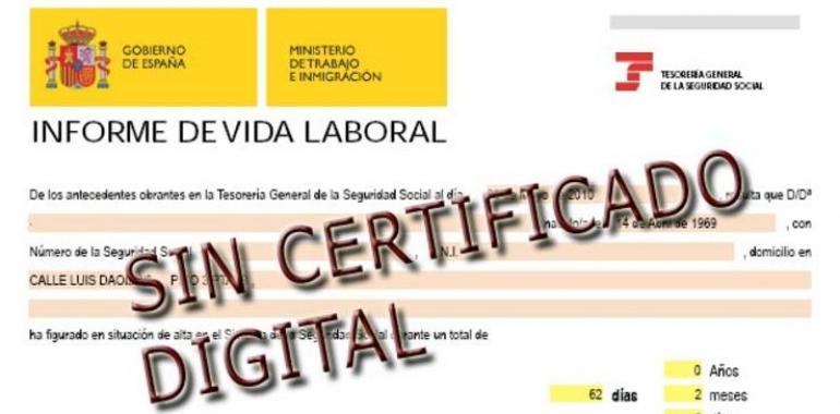 La vida laboral se podrá obtener de forma inmediata y sin certificado digital con el número de móvil 