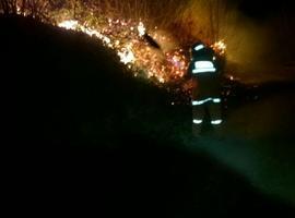  Bomberos, guardas y militares luchan contra el fuego que devora Asturias