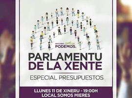 Podemos abre un Parlamentu de la Xente por los Presupuestos