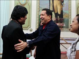 Encuentro de Evo Morales con Chávez, en Venezuela