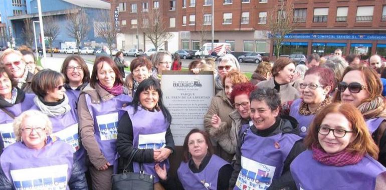 Gijón inscribe los jardines Tren de la libertad en la historia del feminismo