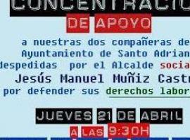 Concentración en apoyo a trabajadoras despedidas en Santo Adriano