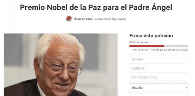 Apoyo mierense a la campaña pro Nobel de la Paz para el Padre Ángel