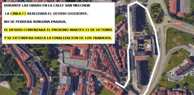 Oviedo: Reordenación del tráfico por corte del viaducto calle San Melchor