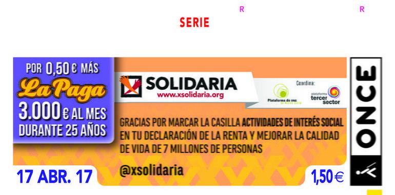 El cupón de la ONCE con la X solidaria