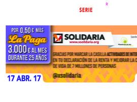 El cupón de la ONCE con la X solidaria
