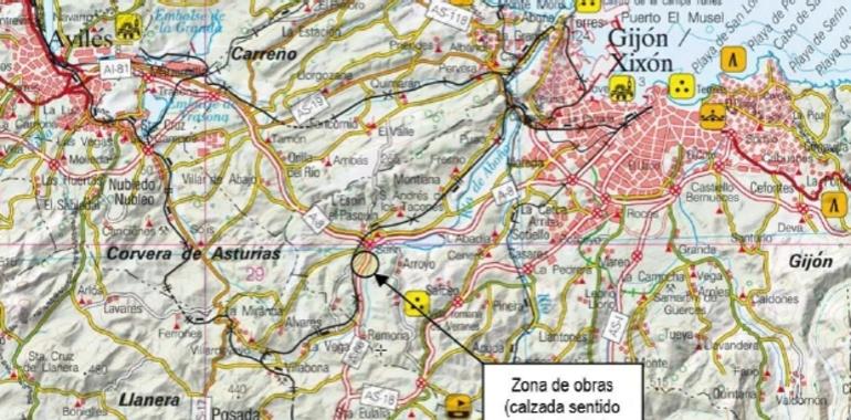 Retenciones de tráfico en la "Y" hasta el miércoles por obras en Serín
