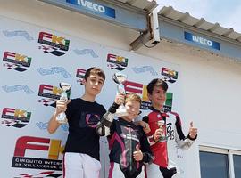 Adrián Fernández Murias, en el podium provisional del Campeonato de Castilla y León SuperMotard 85 cc
