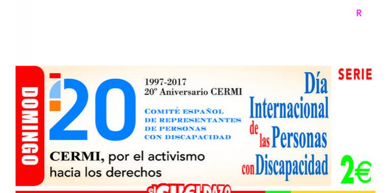 La ONCE dedica su cupón del día 3 a las Personas con Discapacidad