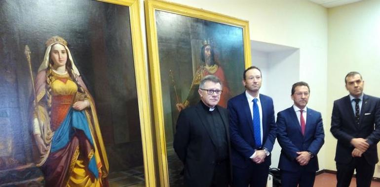Restaurados 12 óleos de Reyes de Asturias para el centenario