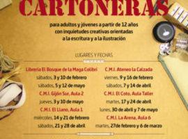 Taller de cartoneras en el centro municipal de El Llano, en Gijón