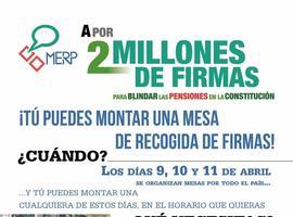 MERP invita a poner mesa y recoger firmas para blindar las pensiones