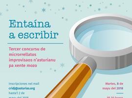 Entaína a escribir. Concursu de microrrellatos improvisaos n’asturianu pa la xente mozo