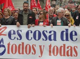 Multitudinaria protesta esta mañana en Gijón para exigir pensiones dignas