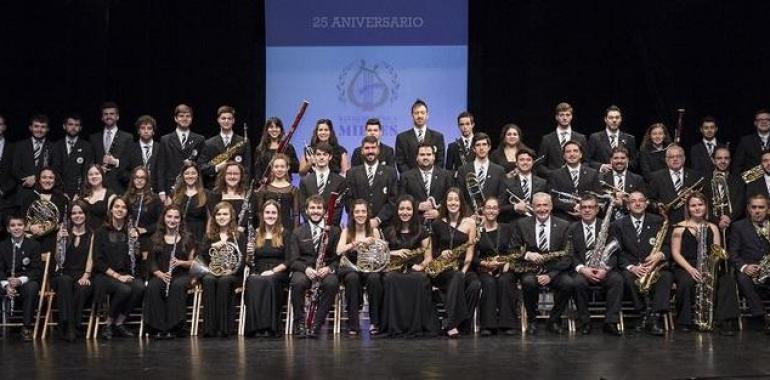 Finde de las Bandas de Música de Mieres y Oviedo en la Villa de Teodoro Cuesta