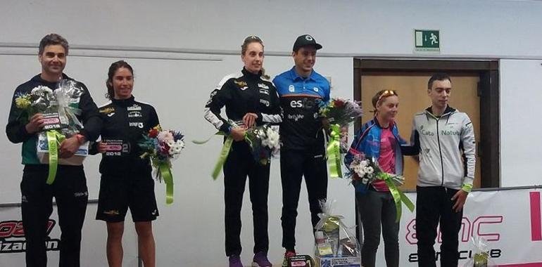 Jessica López y Miguel Arbesú ganan en el Duatlón Lugones EMC
