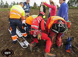 Herido un vecino de Tineo arrollado por su tractor