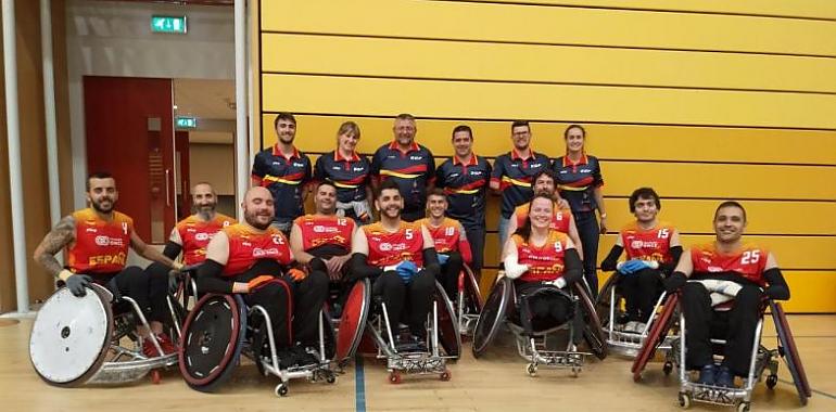 La selección española de rugby en silla de ruedas se prepara para el campeonato de Europa en Avilés