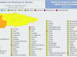 Riesgo elevado a muy elevado de incendios forestales en Asturias