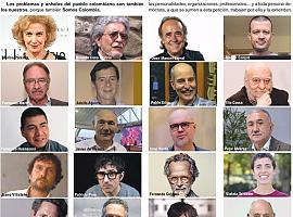 Serrat, Valdano, Pérez Esquivel y Chomsky, entre 140 personalidades, apoyan manifiesto 'Somos Colombia' de Recortes Cero