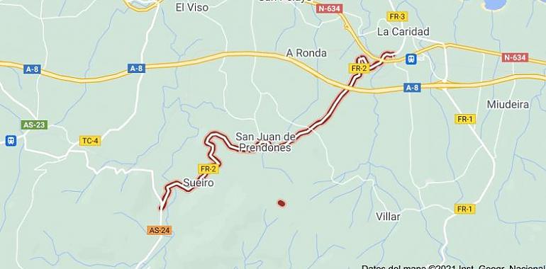 Sale a licitación en 462.714 euros la mejora de la carretera que une La Caridad y Sueiro, en El Franco