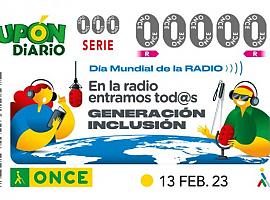 El Día Mundial de la Radio y un mensaje de inclusión protagonizan el cupón de la ONCE de este lunes