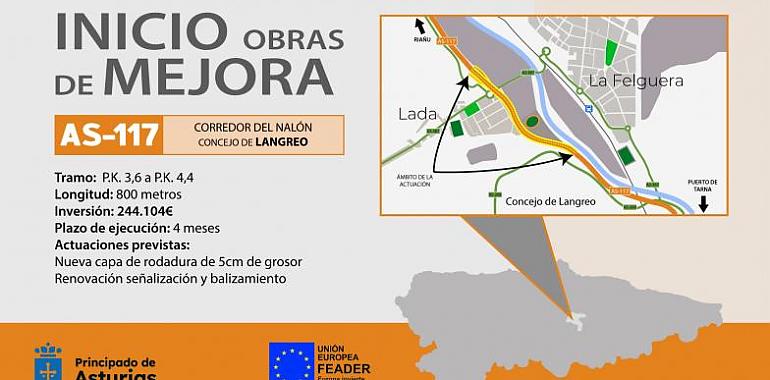Se inician las obras de mejora de un tramo del corredor del Nalón a su paso por Langreo