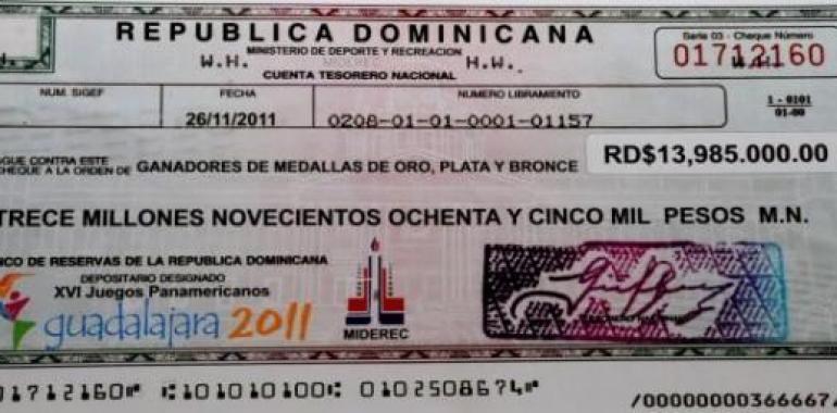 14 millones de pesos para medallistas dominicanos