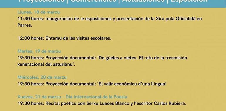 Parres se suma a la Xira pola Oficialidá: una semana llena de actividades para defender nuestra lengua