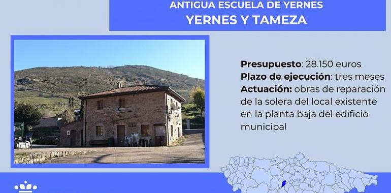 La antigua escuela de Yernes se renueva: Fomento invierte 28.000 euros para mejorar el edificio municipal