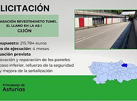 El Principado invierte en la reparación y mejora del túnel de El Llano en Gijón/Xixón por 215,000 euros
