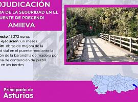 Mejora la seguridad vial en Amieva: Obras en el puente de Precendi