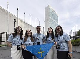 Estudiantes asturianos hacen un llamamiento global a la sostenibilidad desde la sede de la ONU en Nueva York